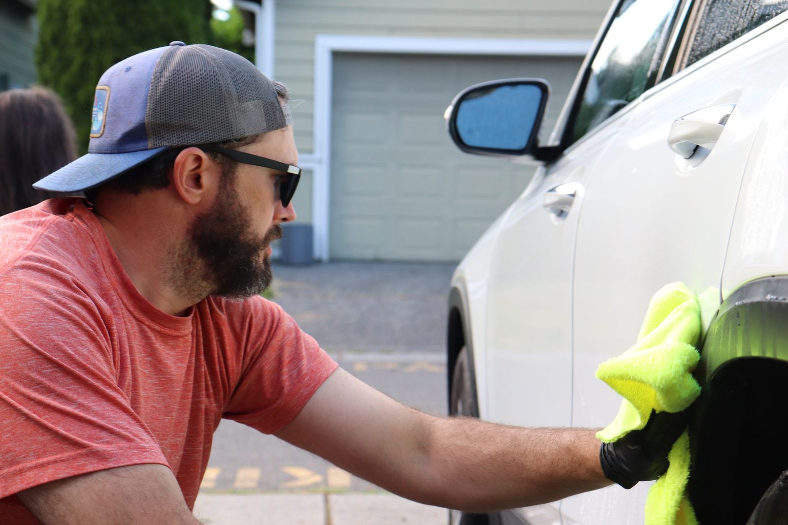 Buffing the rear fender to a deep shine